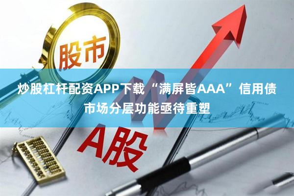 炒股杠杆配资APP下载 “满屏皆AAA” 信用债市场分层功能亟待重塑
